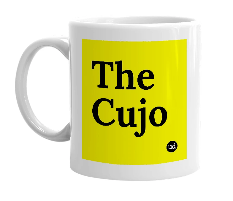 White mug with 'The Cujo' in bold black letters