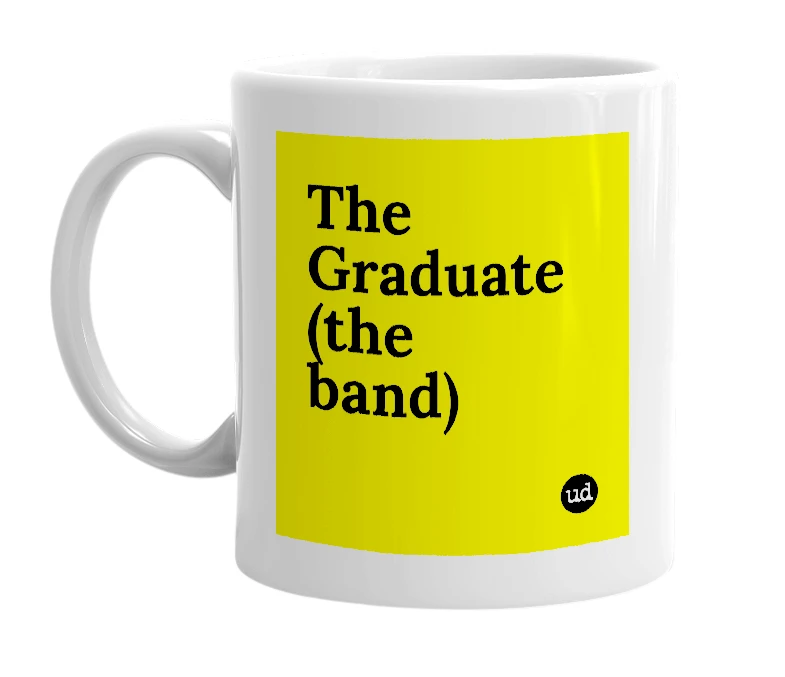 White mug with 'The Graduate (the band)' in bold black letters