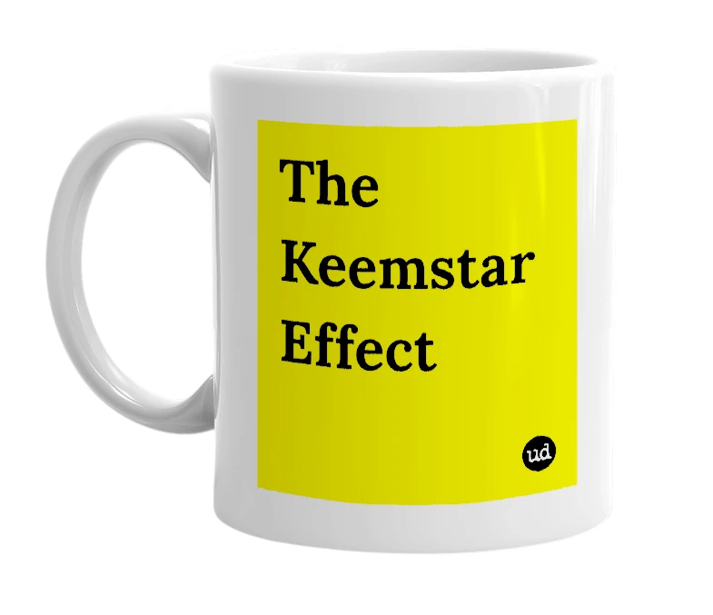 White mug with 'The Keemstar Effect' in bold black letters