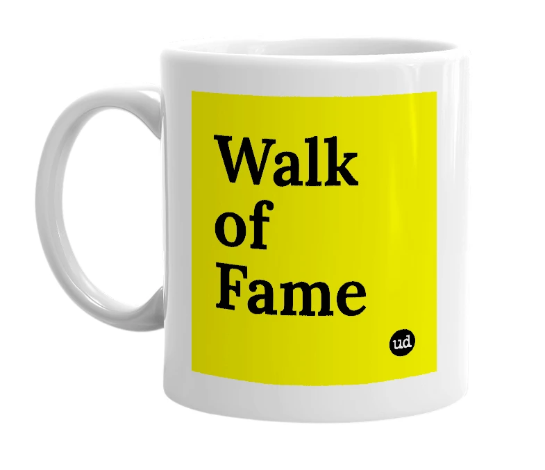 White mug with 'Walk of Fame' in bold black letters