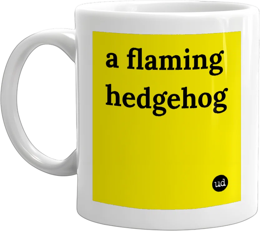 a flaming hedgehog front