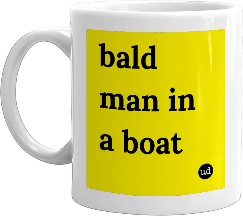 bald man in a boat front