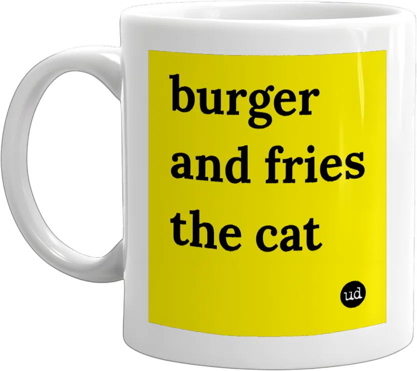 burger and fries the cat front