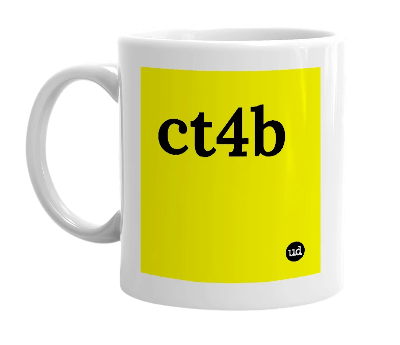 White mug with 'ct4b' in bold black letters