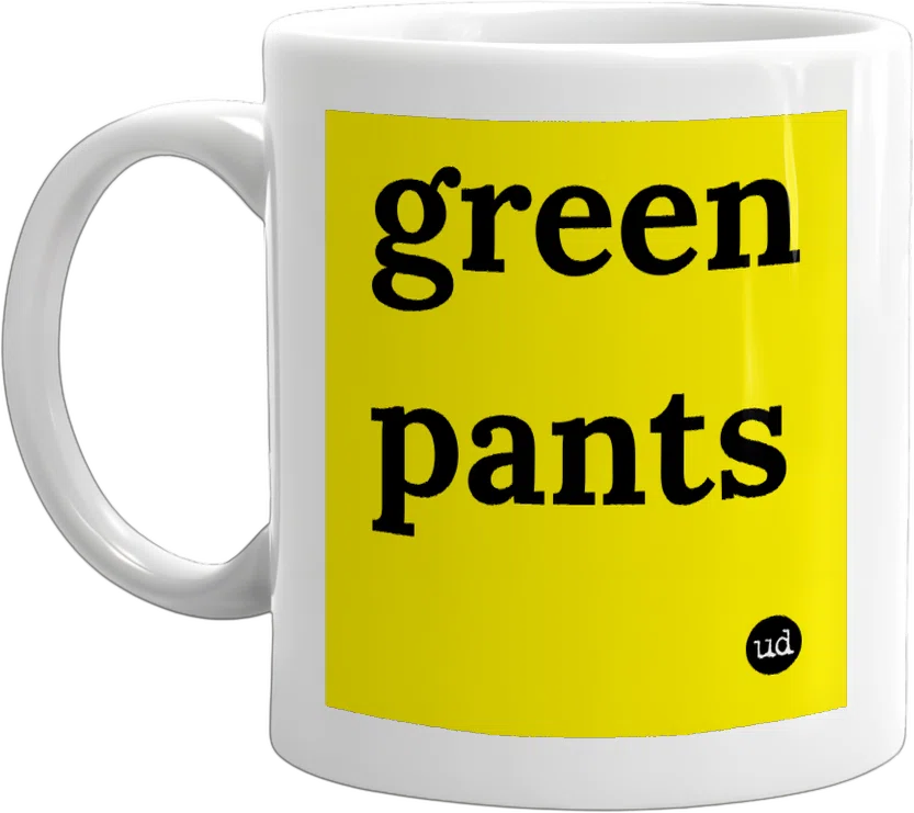 green pants front