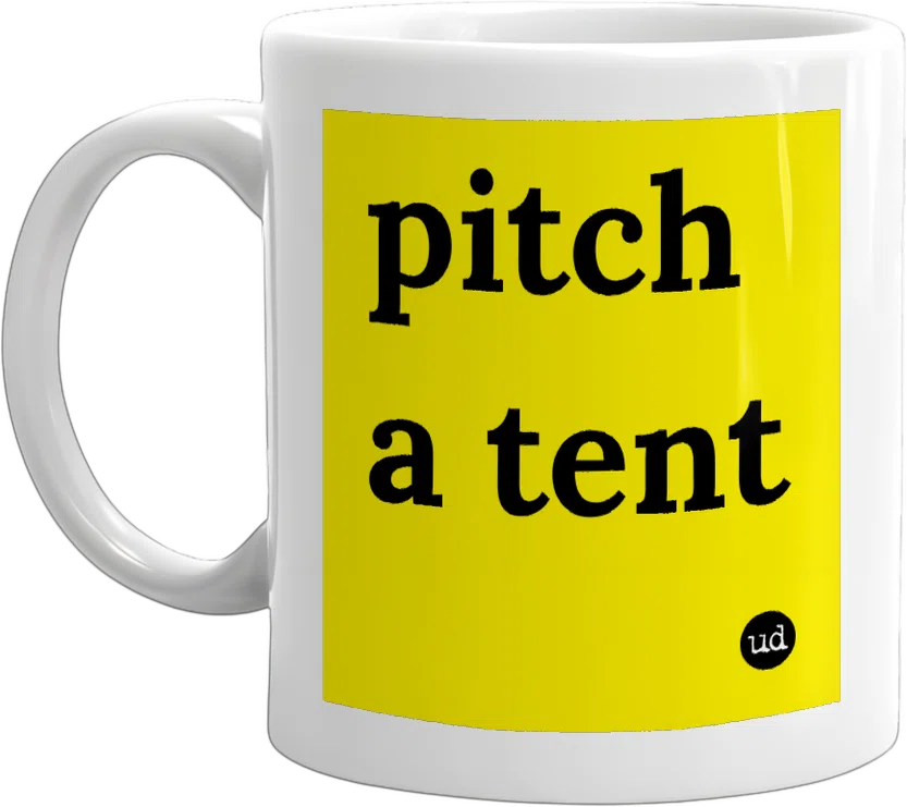 pitch a tent front