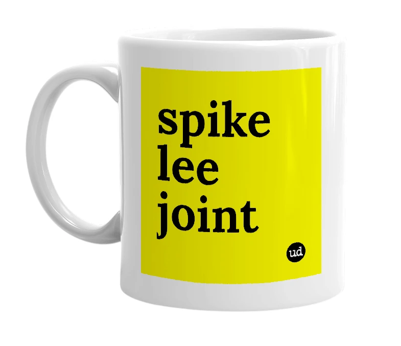 White mug with 'spike lee joint' in bold black letters