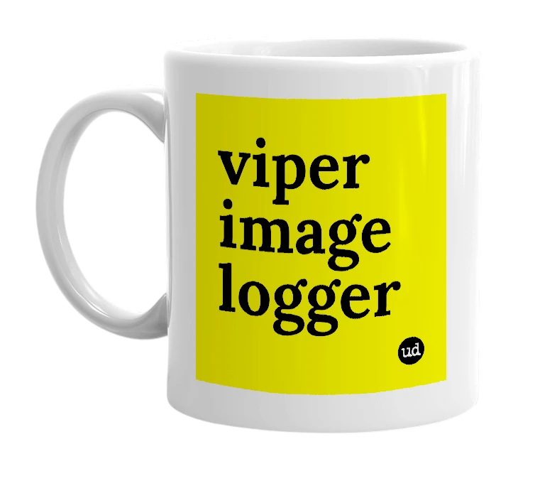 White mug with 'viper image logger' in bold black letters