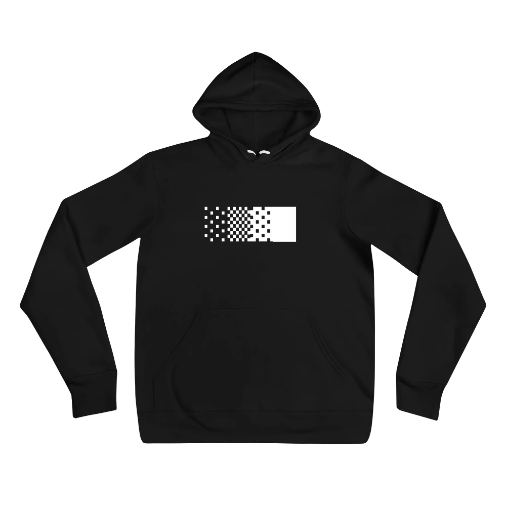 Hoodie with the phrase '░▒▓█' printed on the front