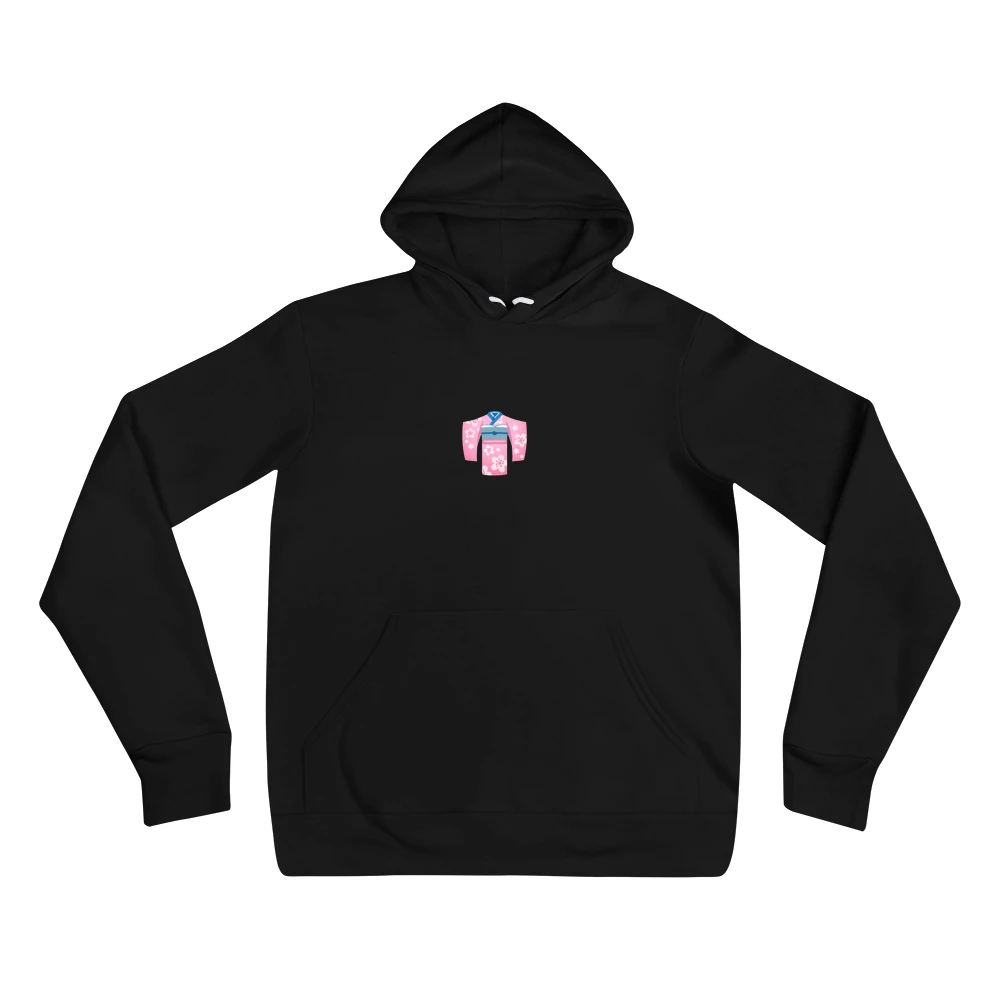 Hoodie with the phrase '👘' printed on the front