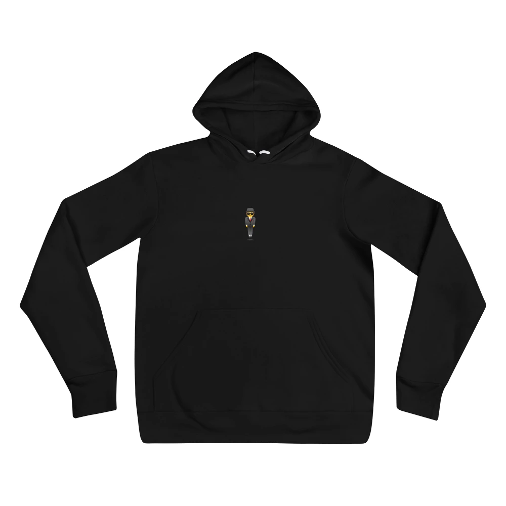 Hoodie with the phrase '🕴️' printed on the front