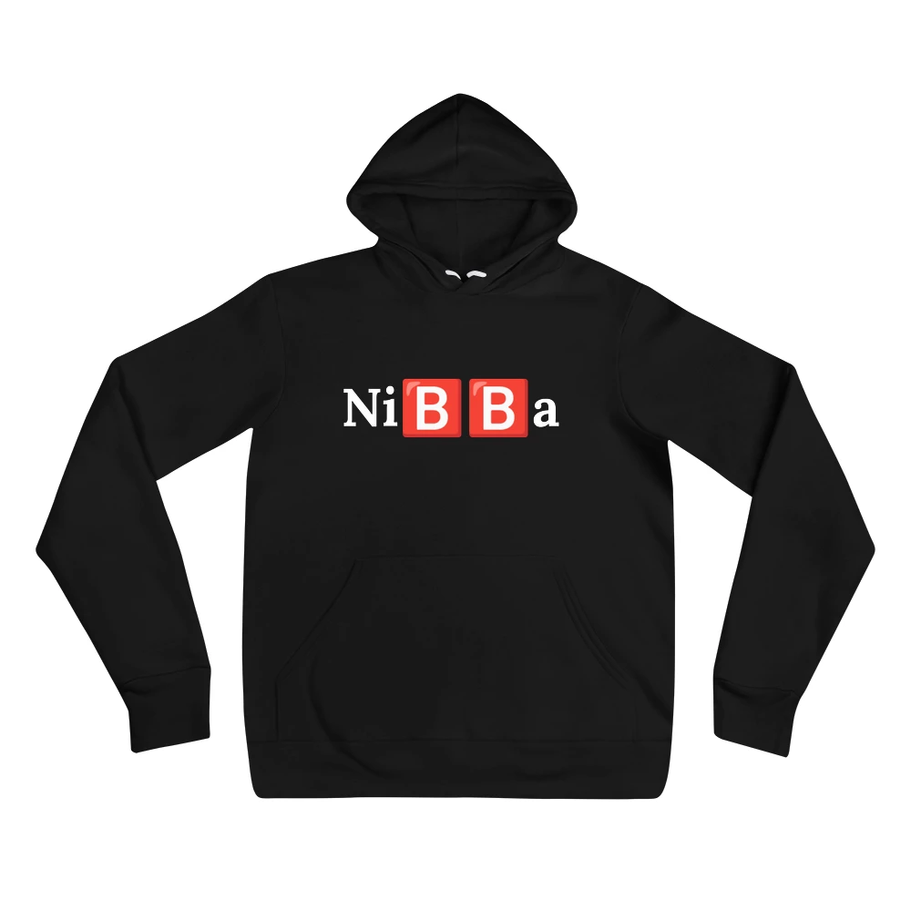 Hoodie with the phrase 'Ni🅱️🅱️a' printed on the front