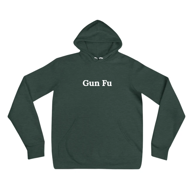 Hoodie with the phrase 'Gun Fu' printed on the front