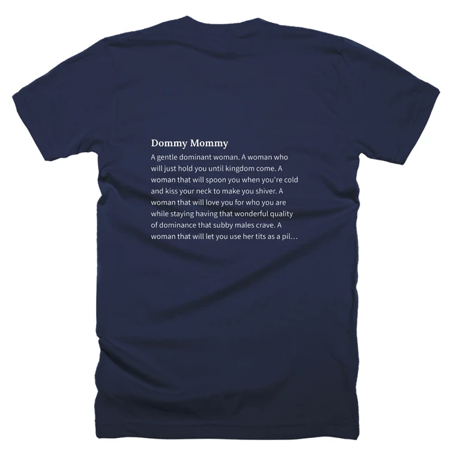 T-shirt with a definition of 'Dommy Mommy' printed on the back