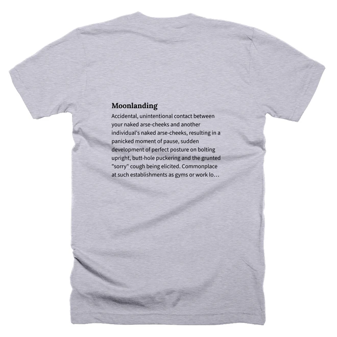 T-shirt with a definition of 'Moonlanding' printed on the back