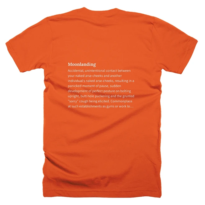 T-shirt with a definition of 'Moonlanding' printed on the back