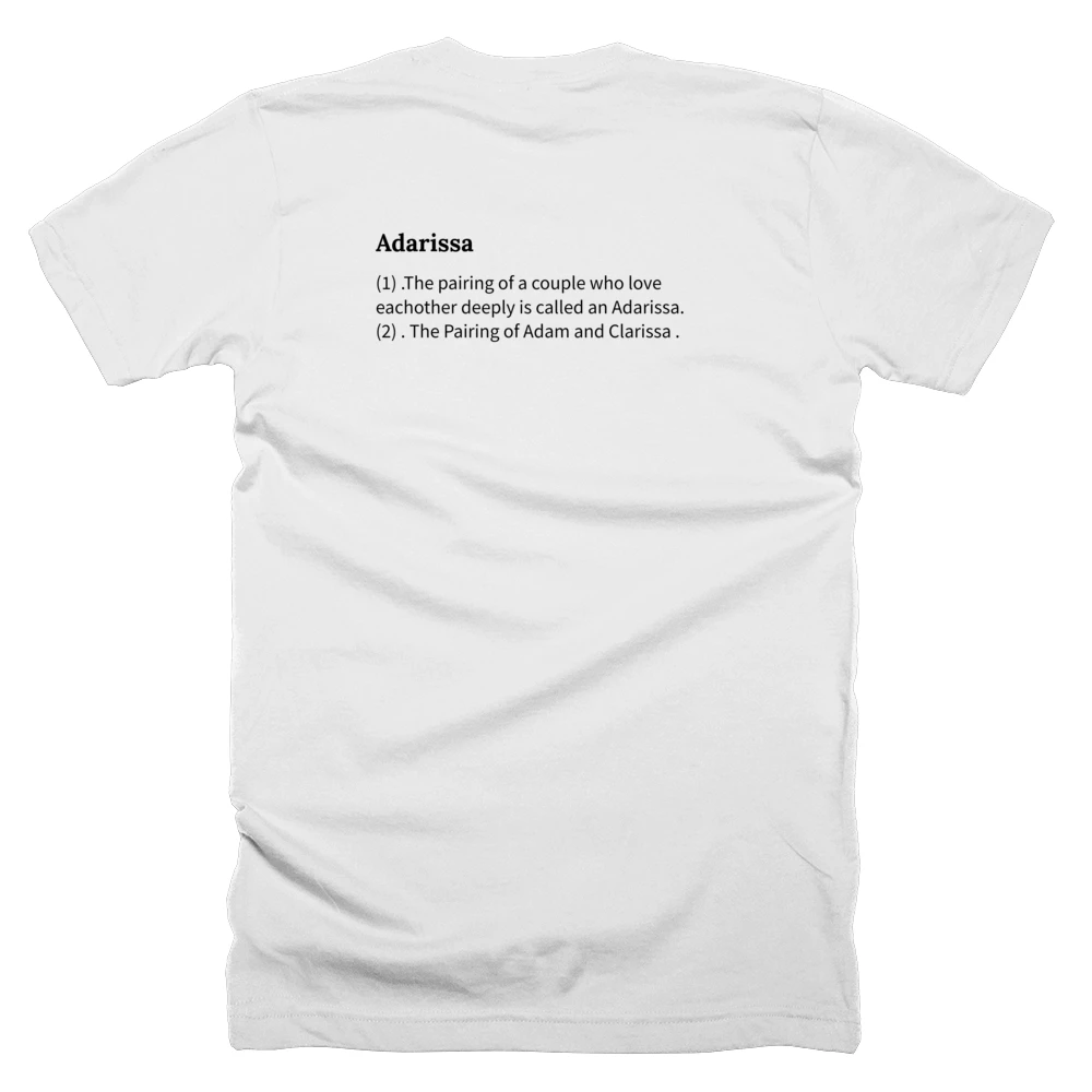 T-shirt with a definition of 'Adarissa' printed on the back