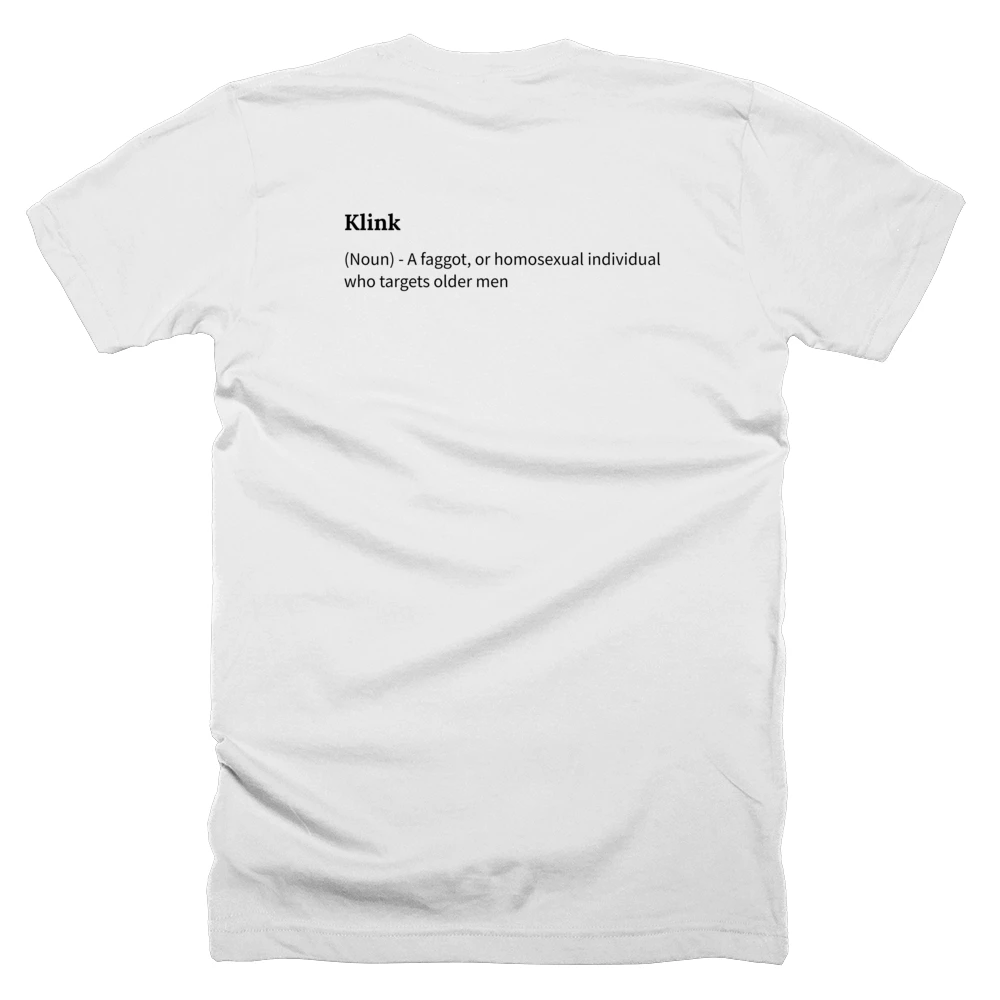 T-shirt with a definition of 'Klink' printed on the back