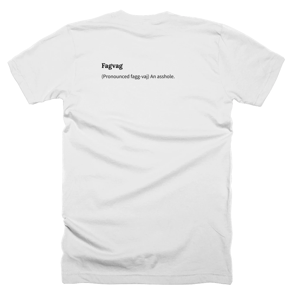 T-shirt with a definition of 'Fagvag' printed on the back