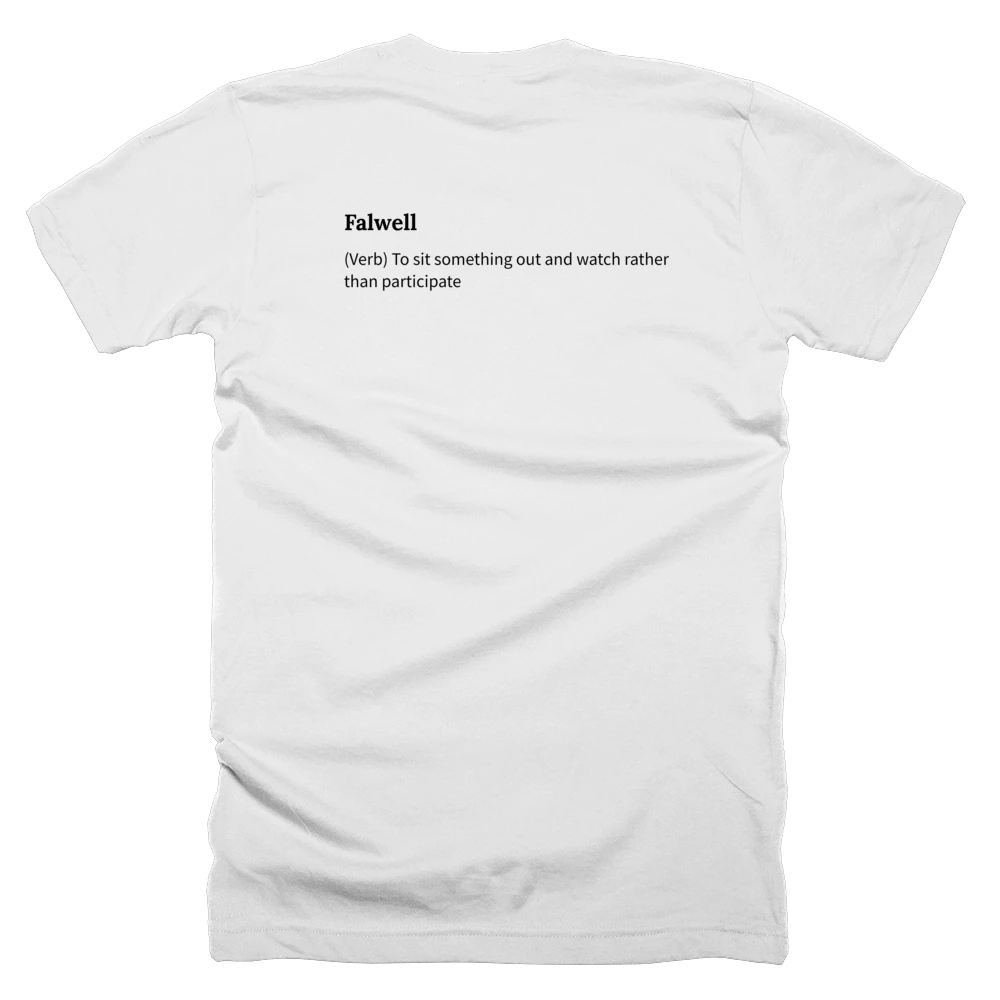T-shirt with a definition of 'Falwell' printed on the back