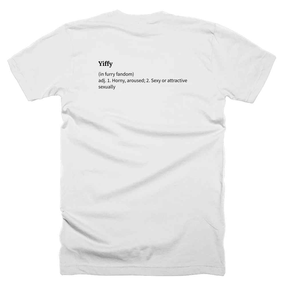 T-shirt with a definition of 'Yiffy' printed on the back