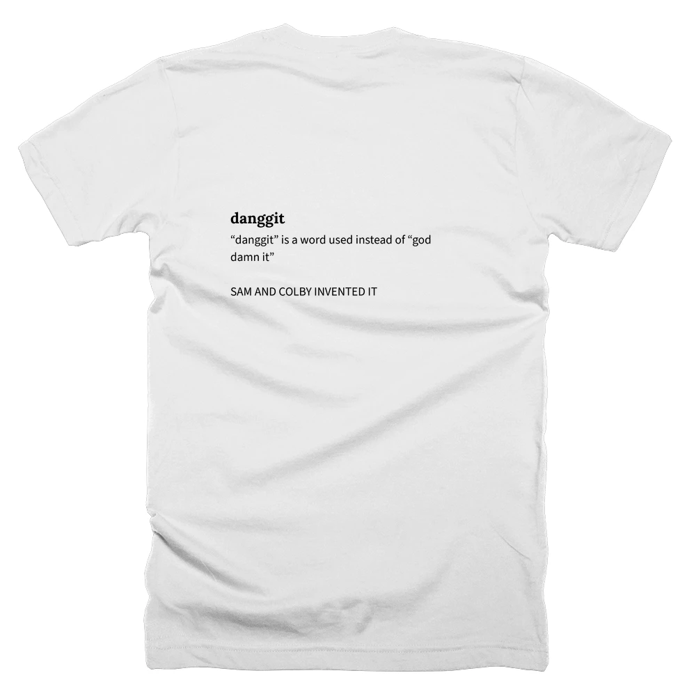 T-shirt with a definition of 'danggit' printed on the back