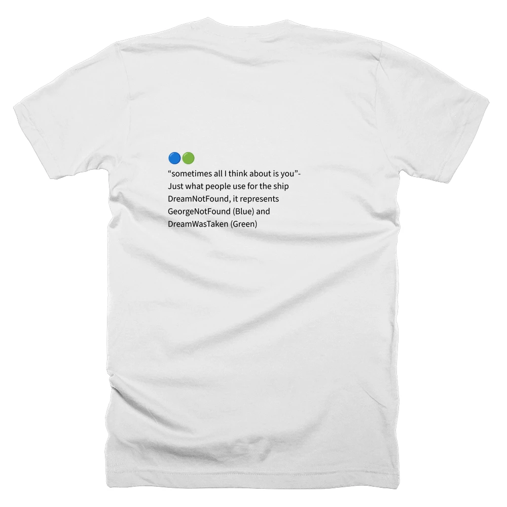 T-shirt with a definition of '🔵🟢' printed on the back