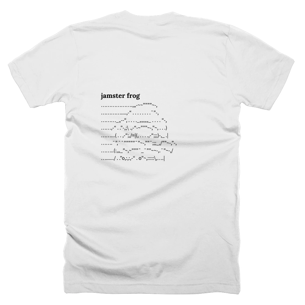 T-shirt with a definition of 'jamster frog' printed on the back