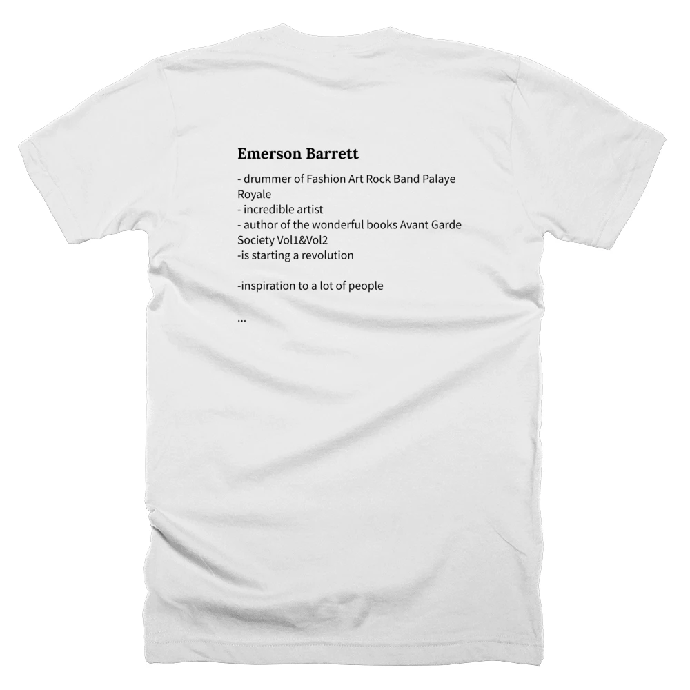 T-shirt with a definition of 'Emerson Barrett' printed on the back