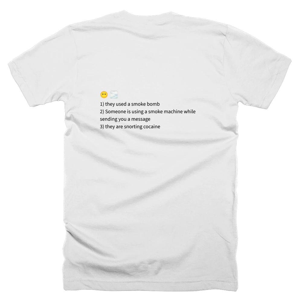 T-shirt with a definition of '😶 🌫️' printed on the back