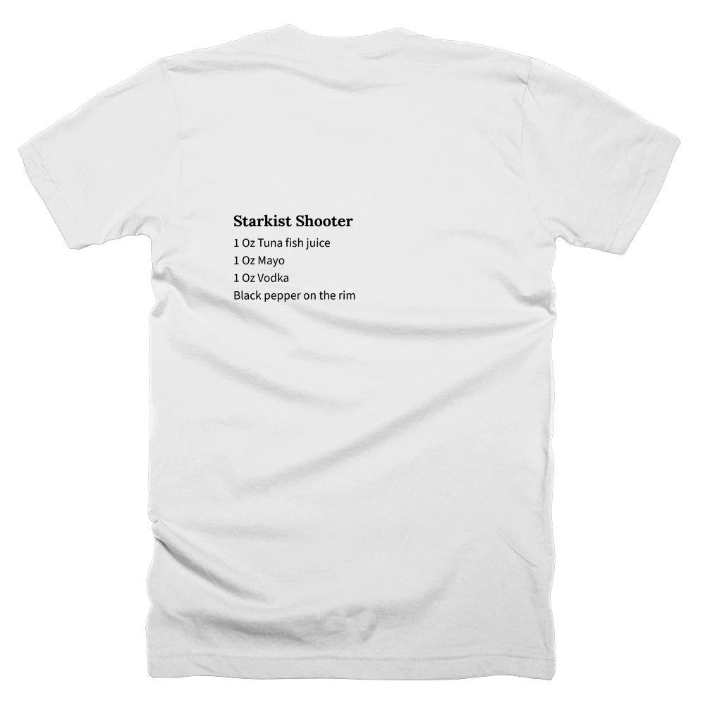 T-shirt with a definition of 'Starkist Shooter' printed on the back