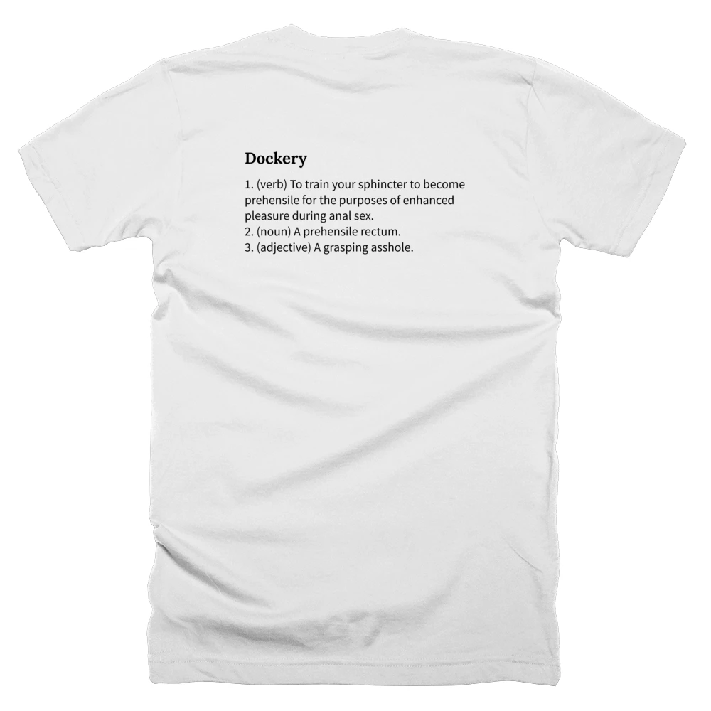 T-shirt with a definition of 'Dockery' printed on the back