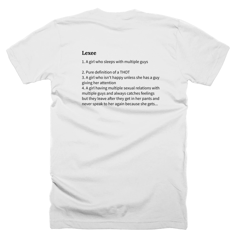 T-shirt with a definition of 'Lexee' printed on the back