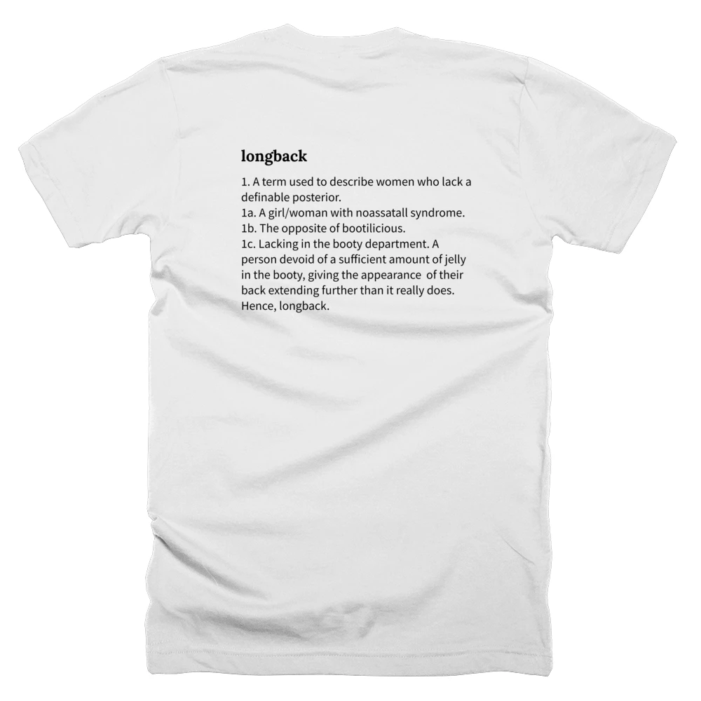 T-shirt with a definition of 'longback' printed on the back