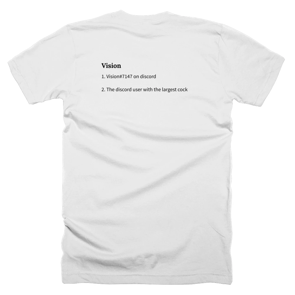 T-shirt with a definition of 'Vision' printed on the back
