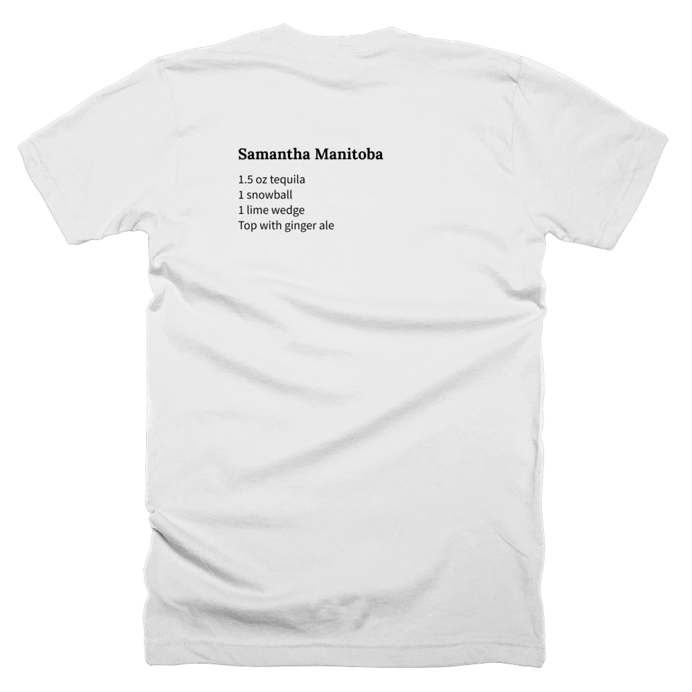T-shirt with a definition of 'Samantha Manitoba' printed on the back