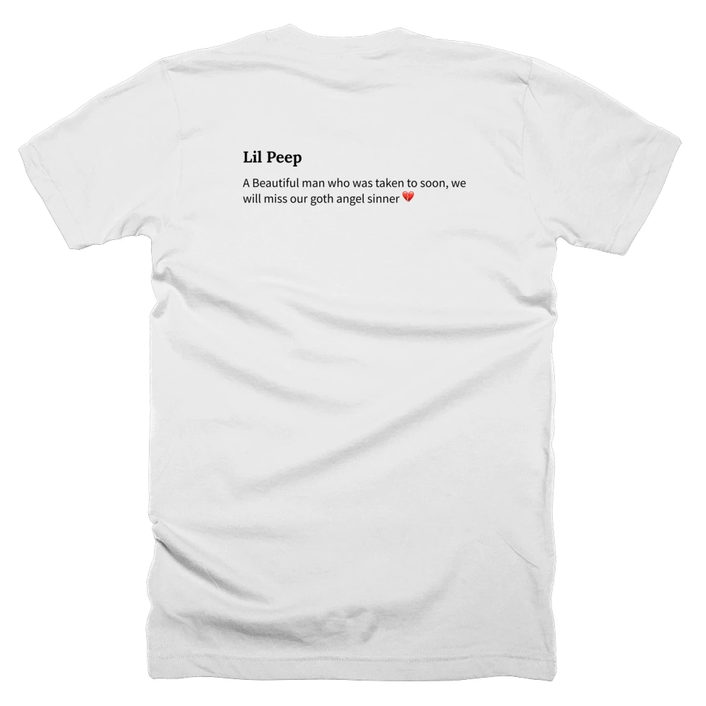 T-shirt with a definition of 'Lil Peep' printed on the back