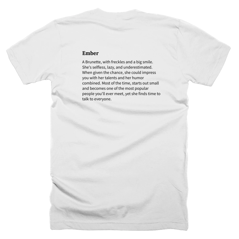 T-shirt with a definition of 'Ember' printed on the back