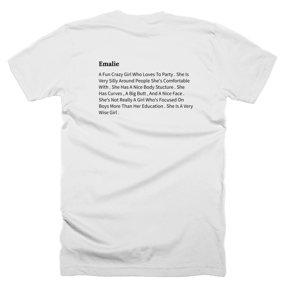 T-shirt with a definition of 'Emalie' printed on the back