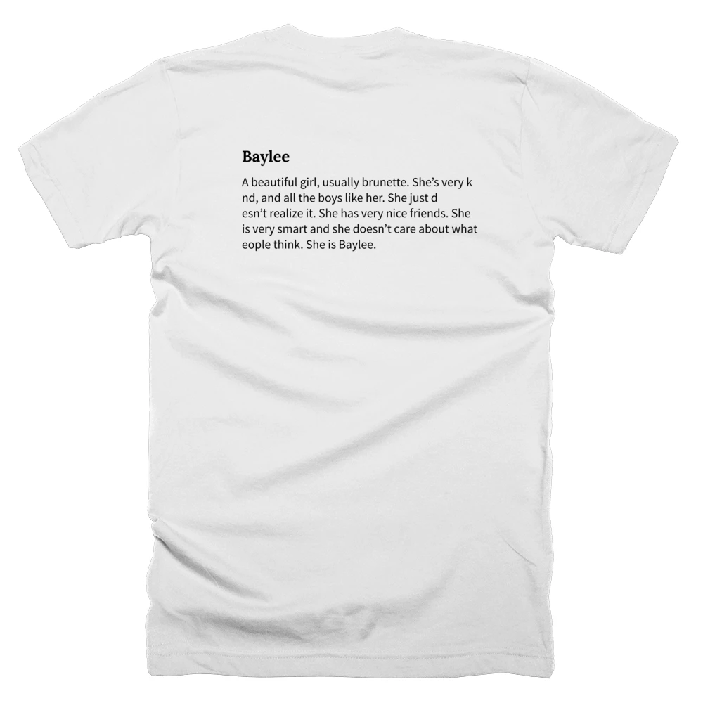 T-shirt with a definition of 'Baylee' printed on the back