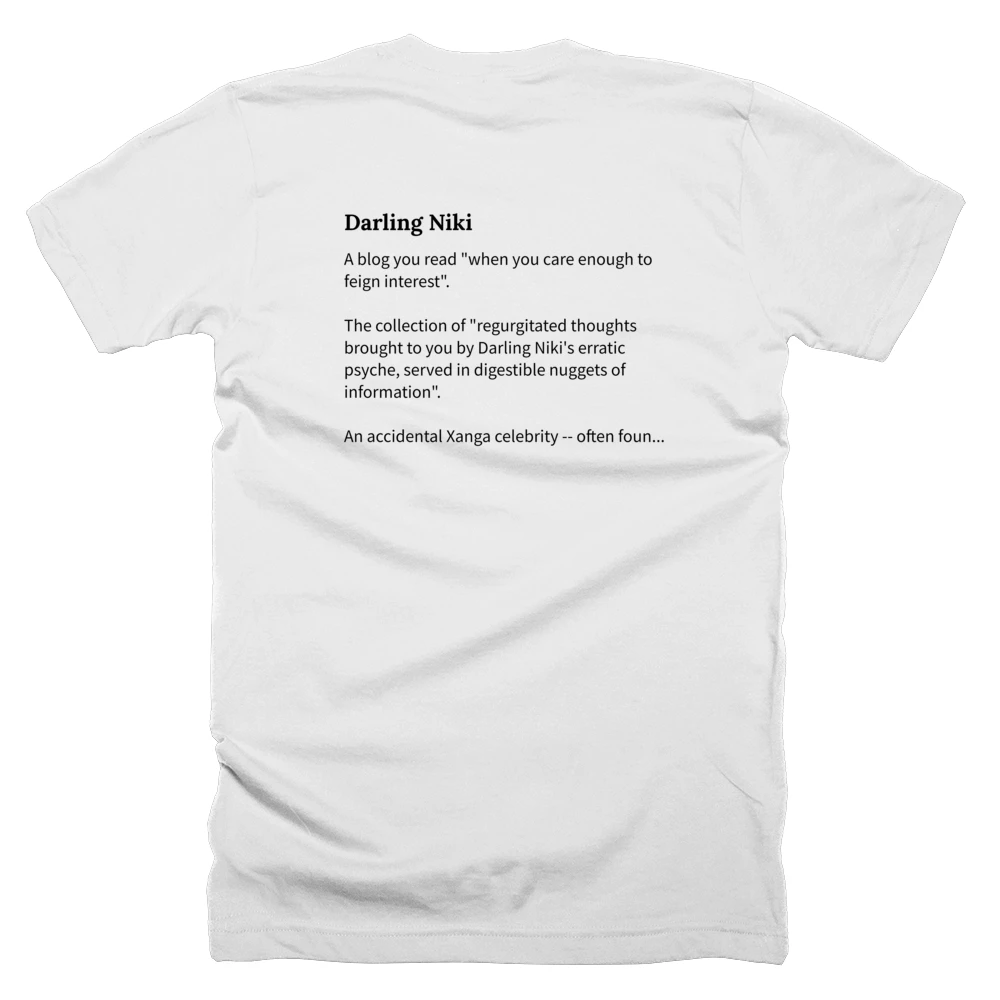 T-shirt with a definition of 'Darling Niki' printed on the back