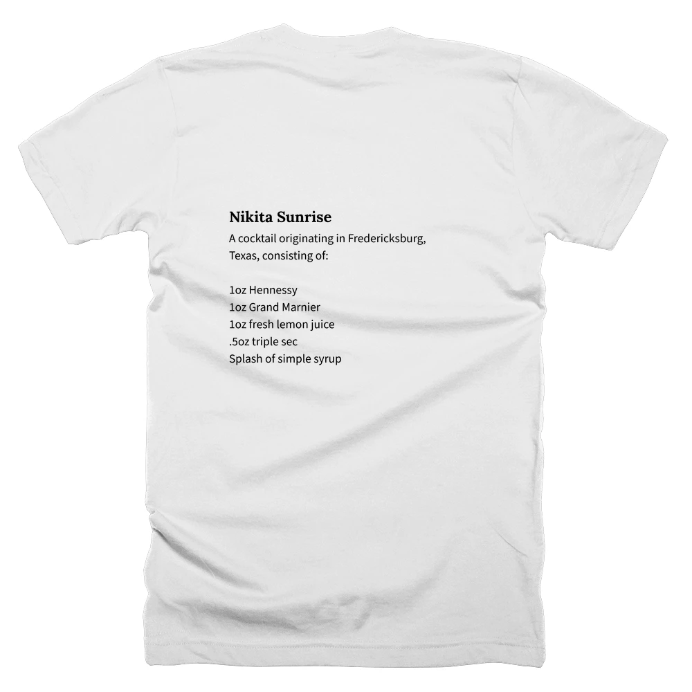 T-shirt with a definition of 'Nikita Sunrise' printed on the back