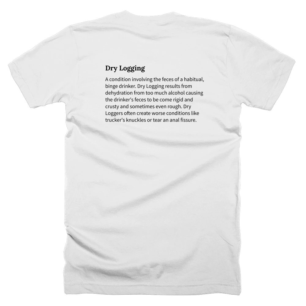 T-shirt with a definition of 'Dry Logging' printed on the back