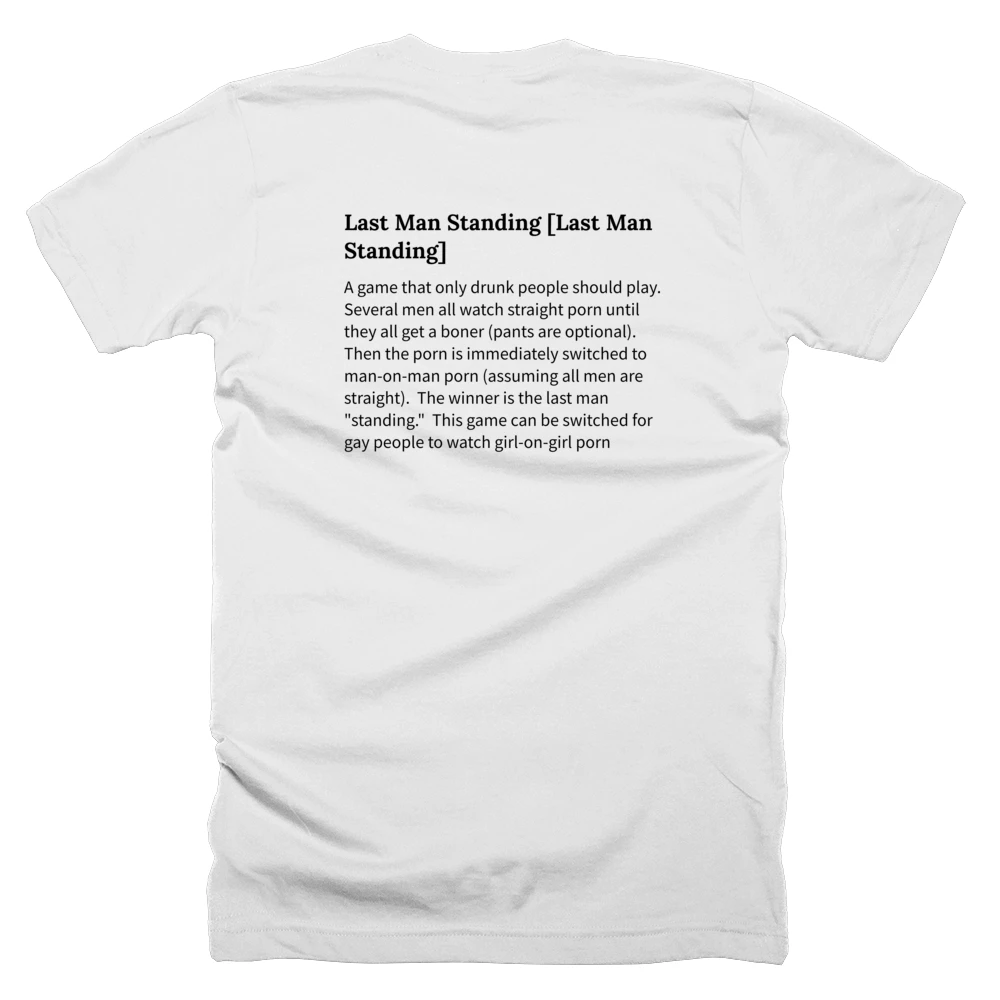 T-shirt with a definition of 'Last Man Standing [Last Man Standing]' printed on the back