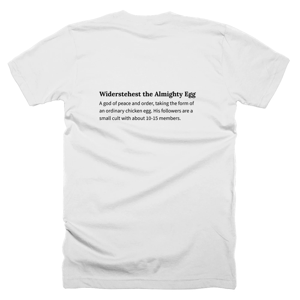 T-shirt with a definition of 'Widerstehest the Almighty Egg' printed on the back