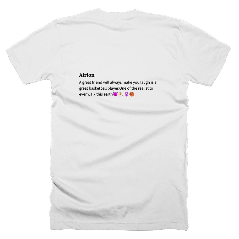 T-shirt with a definition of 'Airion' printed on the back