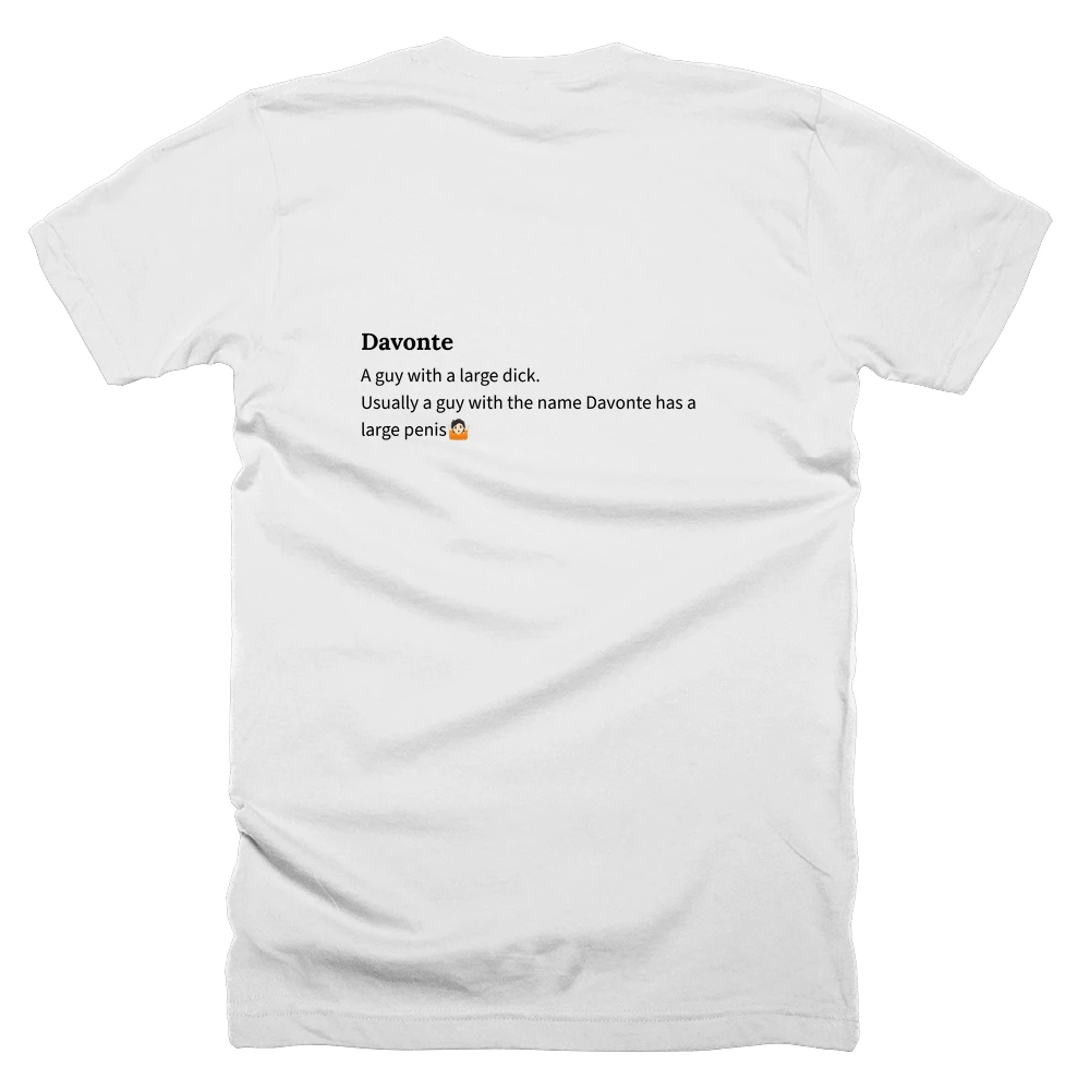 T-shirt with a definition of 'Davonte' printed on the back