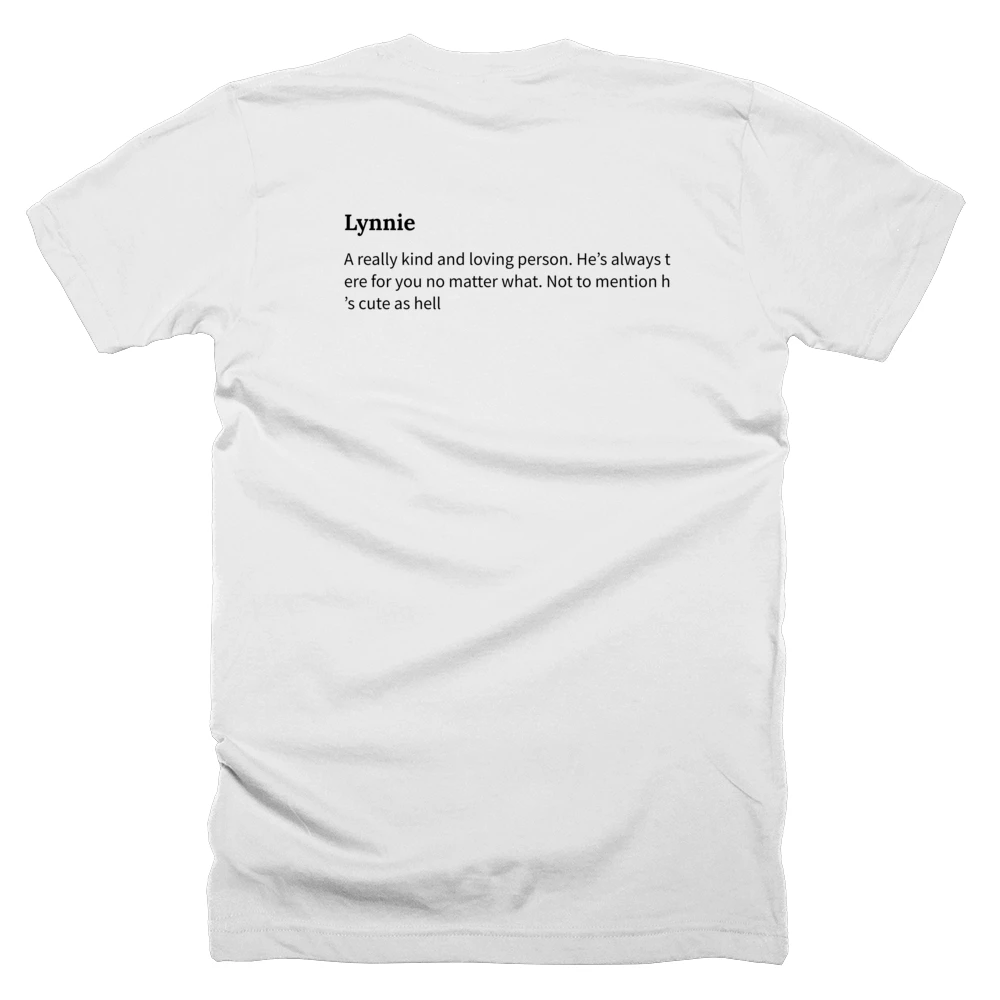 T-shirt with a definition of 'Lynnie' printed on the back