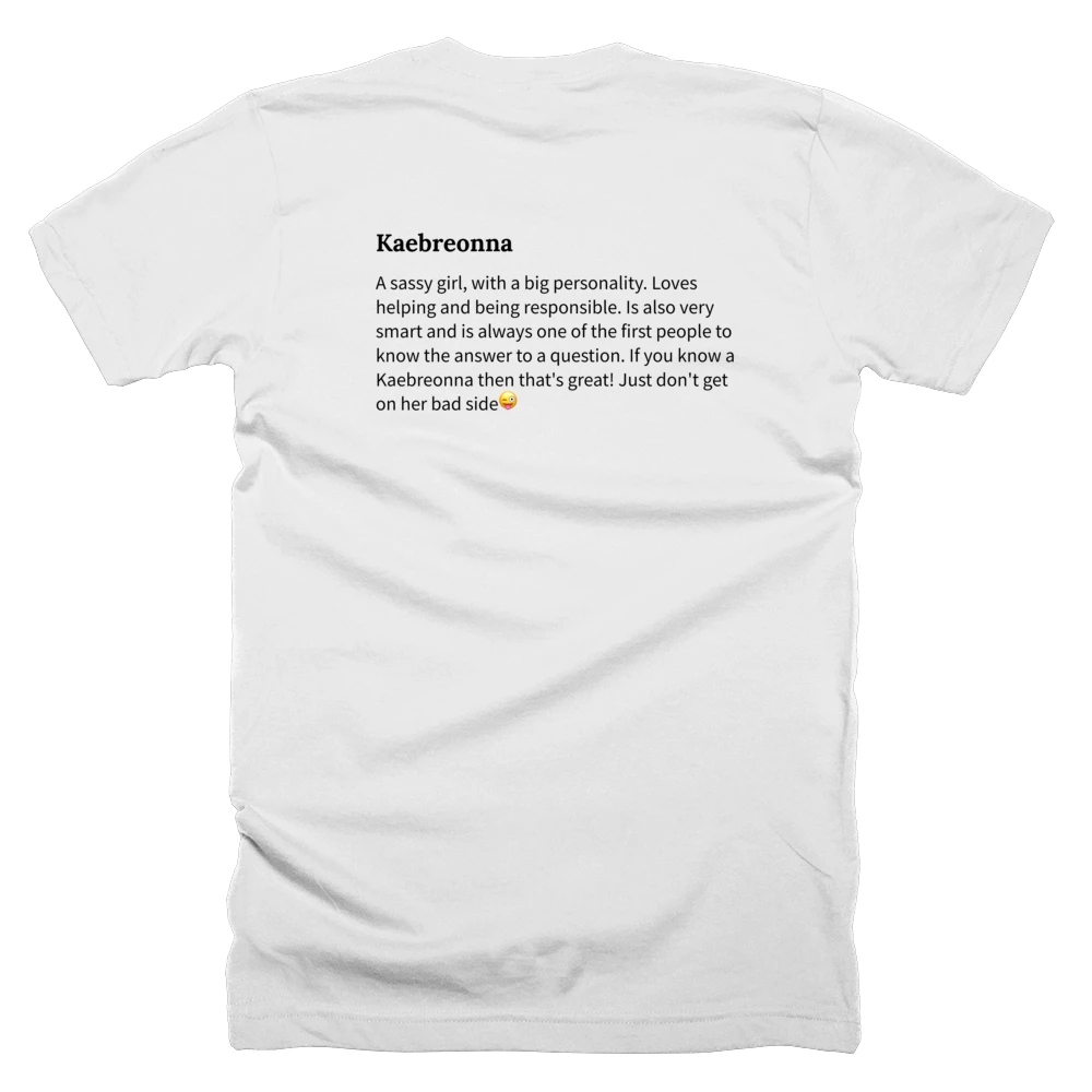 T-shirt with a definition of 'Kaebreonna' printed on the back