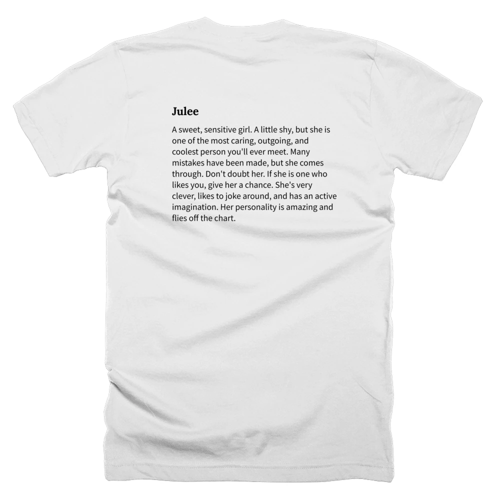 T-shirt with a definition of 'Julee' printed on the back